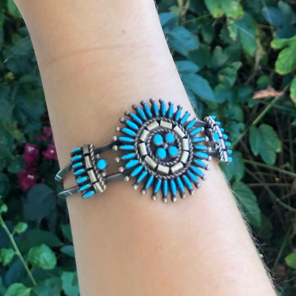Jewelry - Native American Turquoise Needlepoint Bracelet